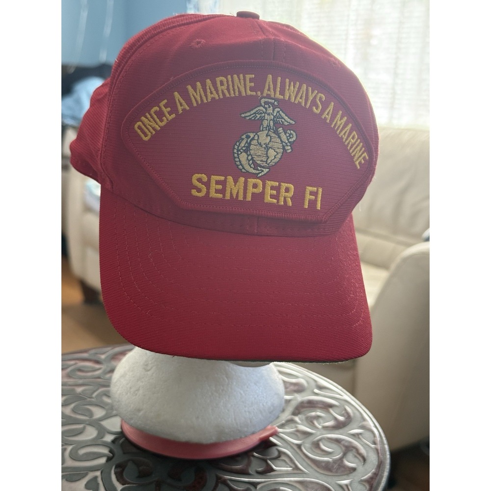 Marine Hat "Once a marine always a marine" Semper fi‎ Embroidered Novelty hat